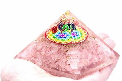 Détail des reflets irisés sous le quartz rose