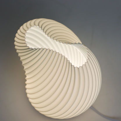 Lampe de Chevet Coquillage – Veilleuse USB-C à Socle Bois, 3 Intensités