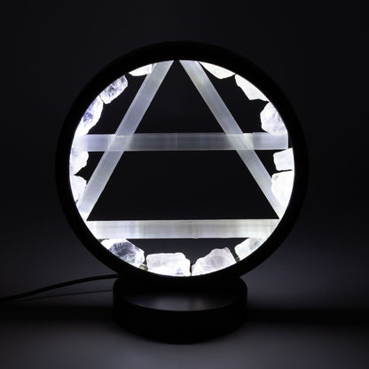Lampe Halo Cristal de Roche & Sélénite – Symbole Air