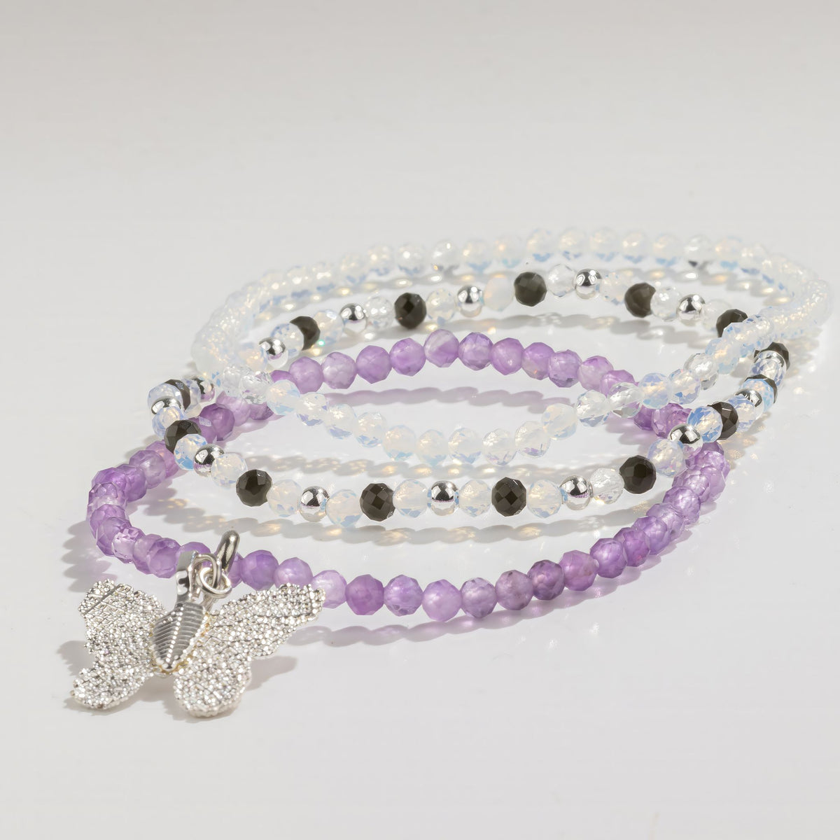 Coffret 3 Bracelets en Pierres Naturelles – Pleine Lune