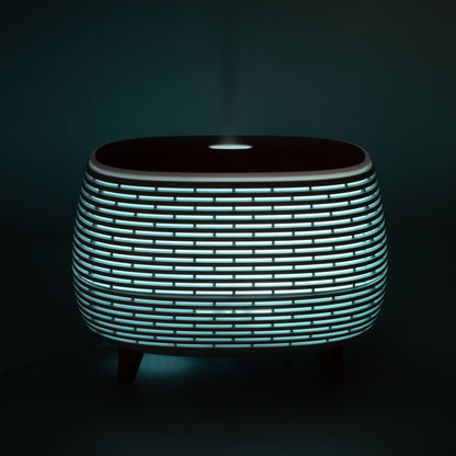 Diffuseur Huiles Essentielles Nervuré – Lumière Changeante, Télécommande