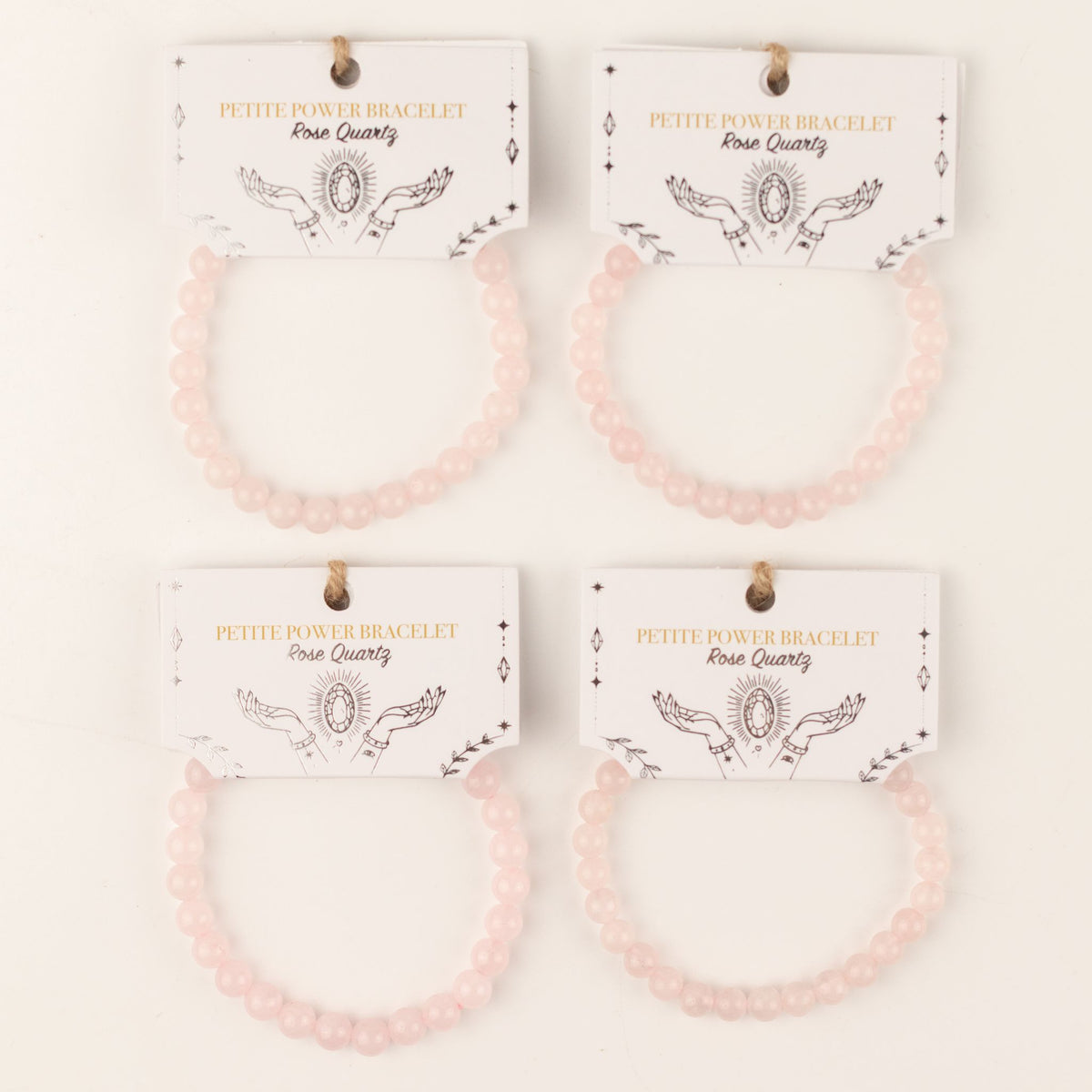 Bracelet Quartz Rose Perles 6 mm – Élastique, 17 cm