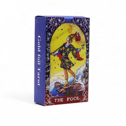 Jeu de Tarot 78 Cartes Mandala – Dorure Bleue et Or, avec Livret