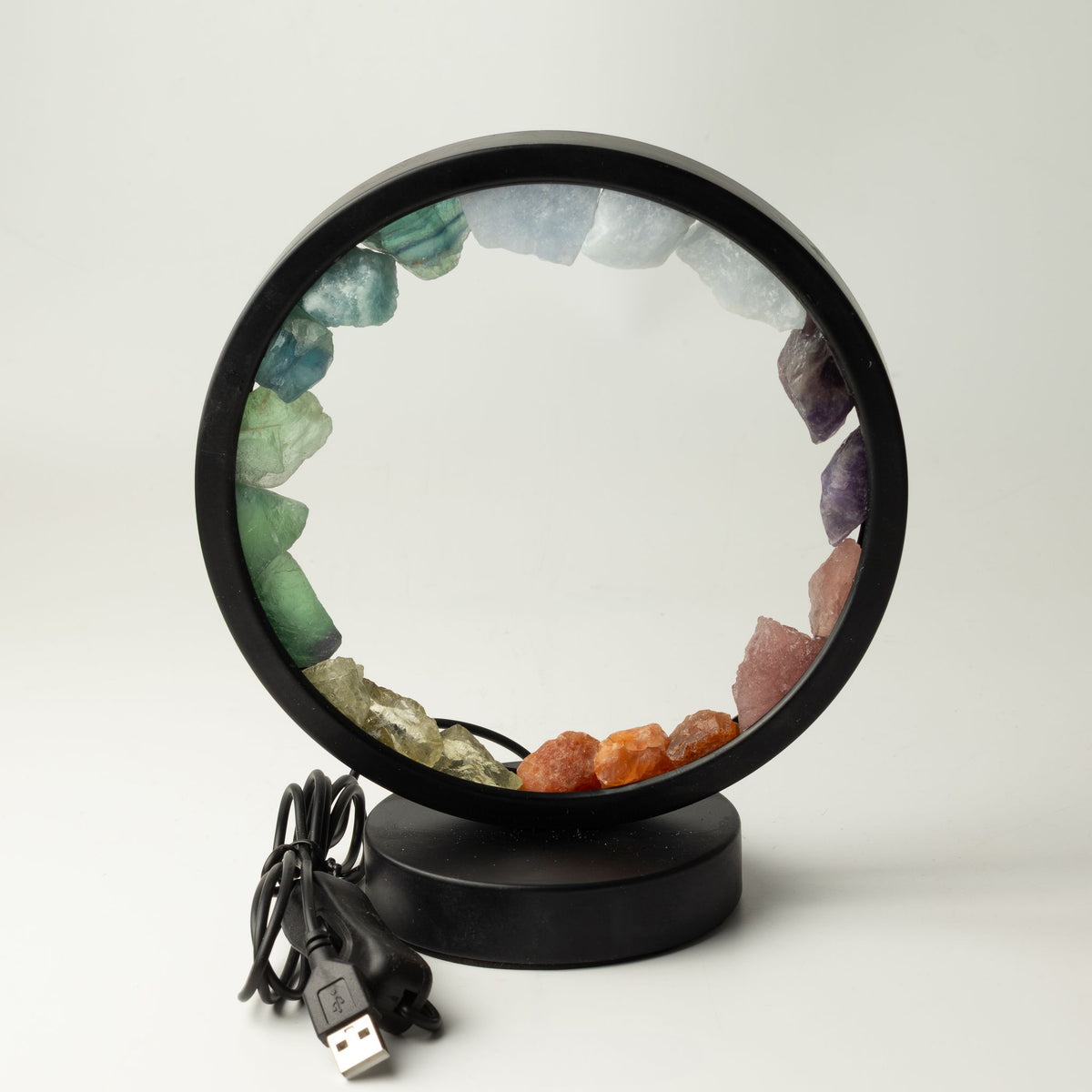 Lampe Halo 7 Chakras – Sept Pierres Naturelles