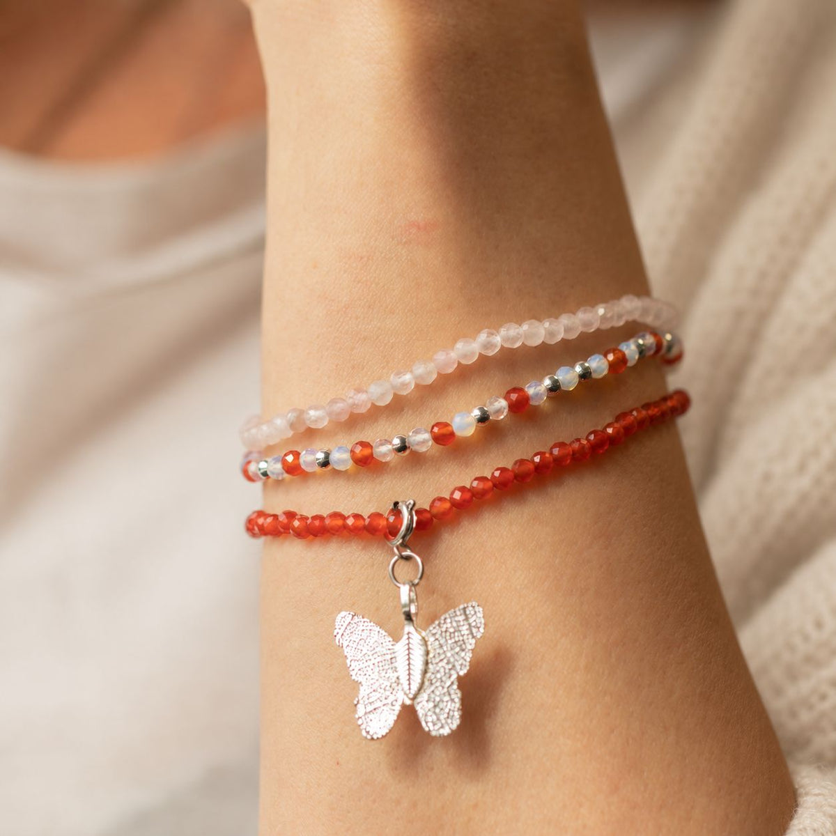 Coffret 3 Bracelets en Pierres Naturelles – Amour & Flamme