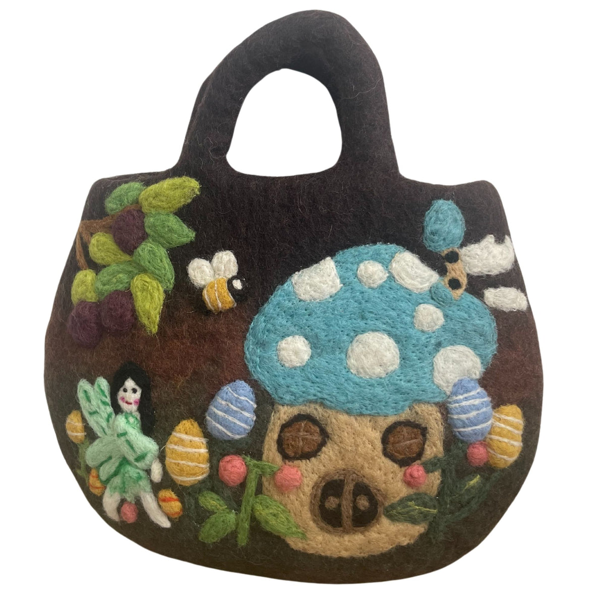 Sac en Feutre Jardin Féerique – Feutré à l'Eau, 35 × 27 cm