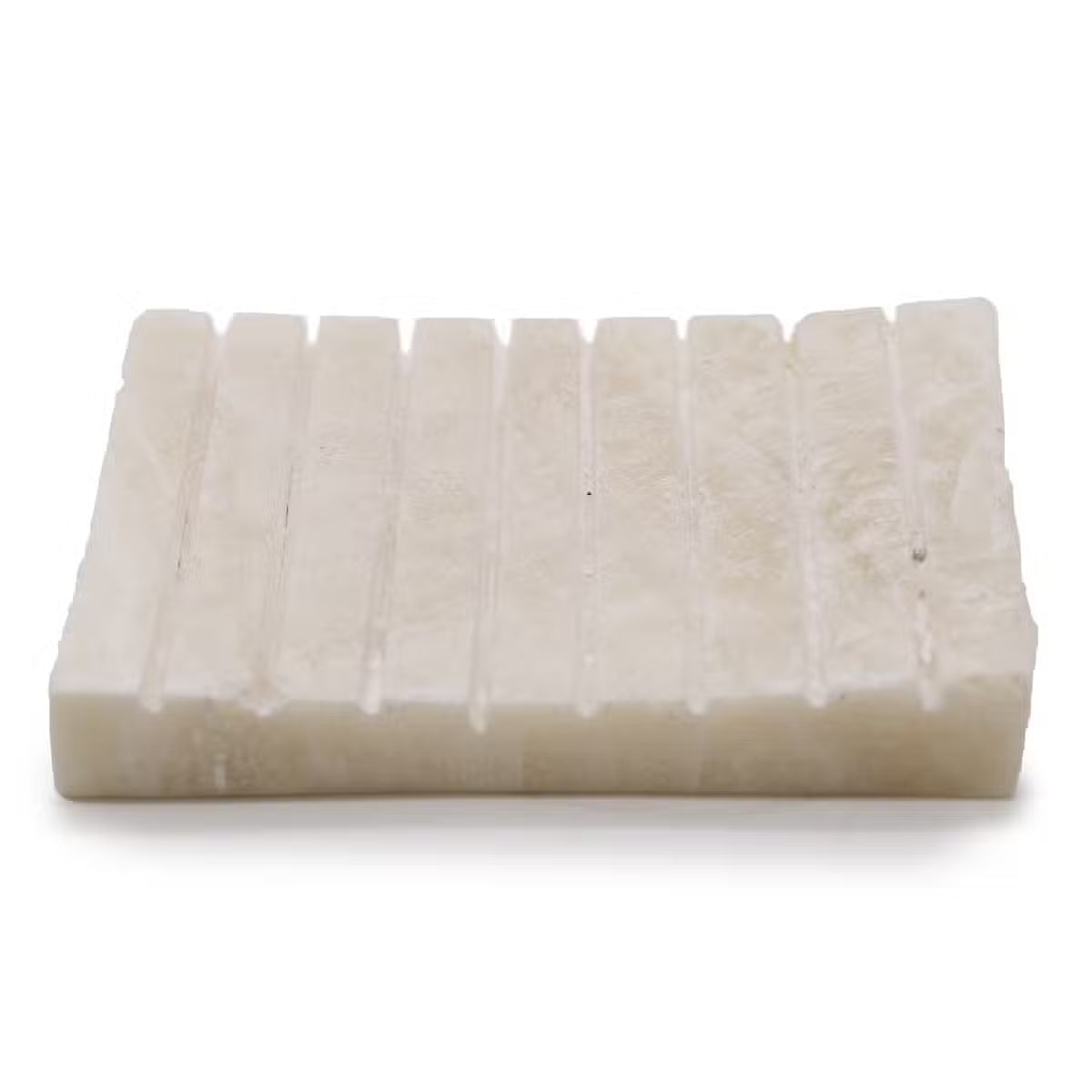 Porte-savon nervuré en onyx blanc