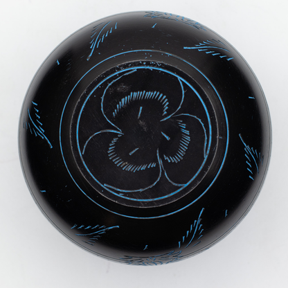 Chaudron bleu vu de dessus