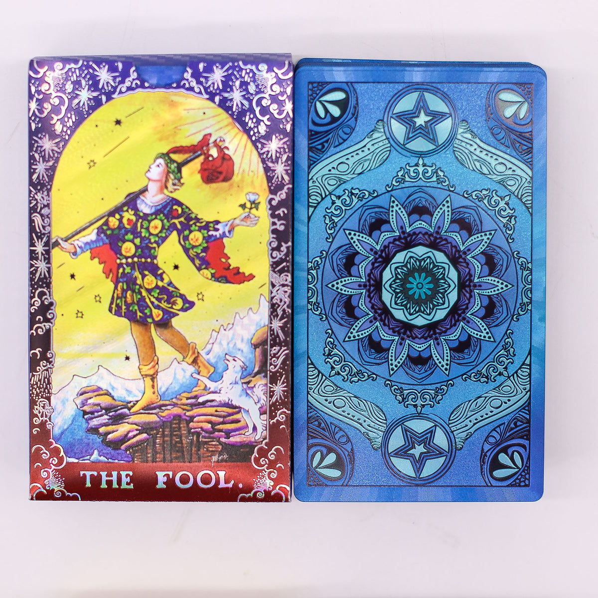 Jeu de Tarot 78 Cartes Mandala – Dorure Bleue et Or, avec Livret