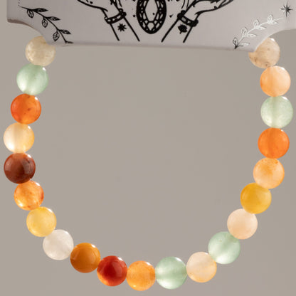 Bracelet Agate Arc-en-Ciel Perles 6 mm – Élastique, 17 cm