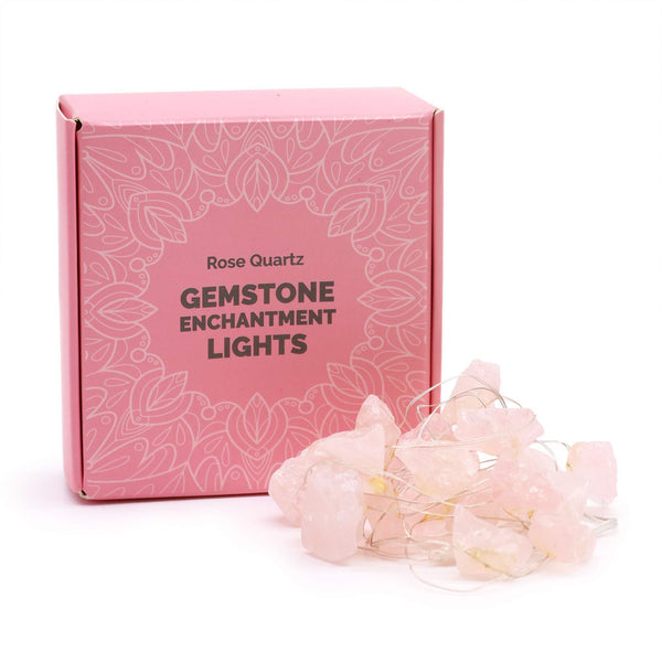 Guirlande Lumineuse en Quartz Rose – Pierres Naturelles, 2,27 m USB
