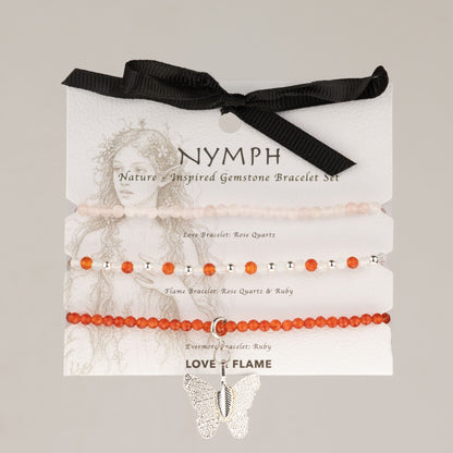 Coffret 3 Bracelets en Pierres Naturelles – Amour & Flamme