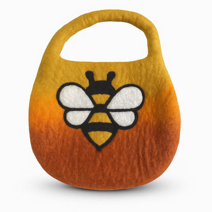 Sac en Feutre Abeille à Anse Magnétique – Orange Soleil Levant
