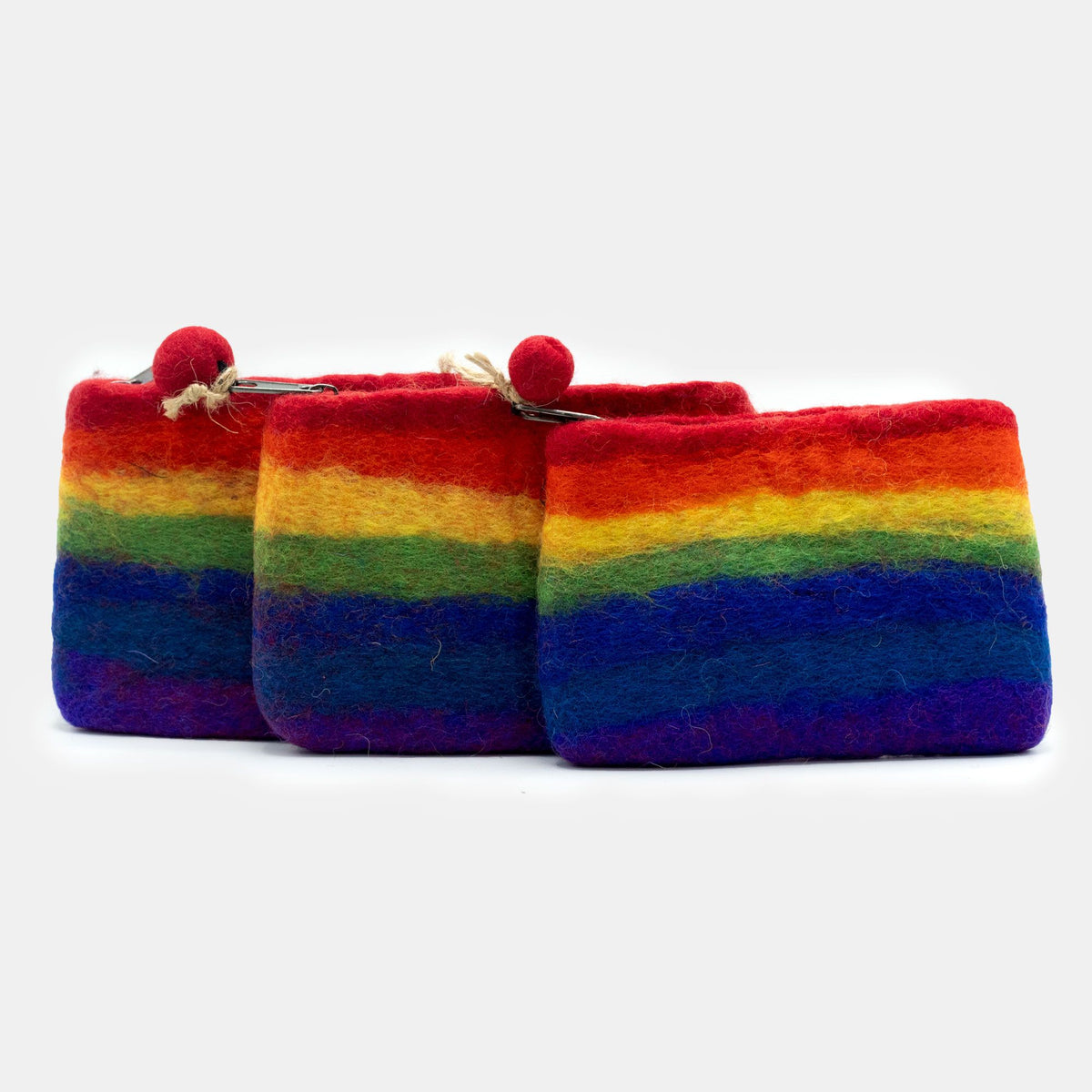 Lot de 3 Trousses en Feutre – Arc-en-Ciel