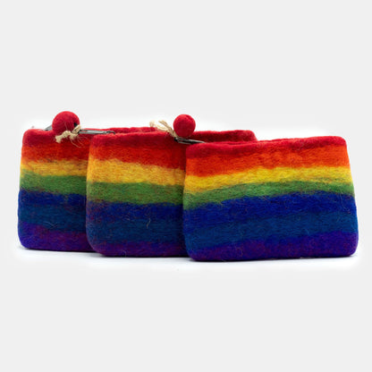 Lot de 3 Trousses en Feutre – Arc-en-Ciel