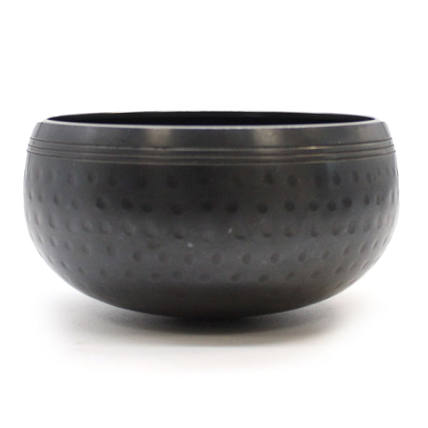 Bol chantant martelé noir mat de 14 cm, sans gravure