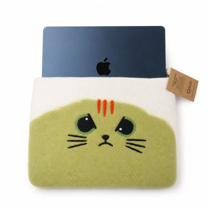 Housse d'Ordinateur en Feutre 14" – Chat Grognon