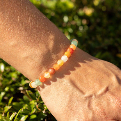 Bracelet Agate Arc-en-Ciel Perles 6 mm – Élastique, 17 cm