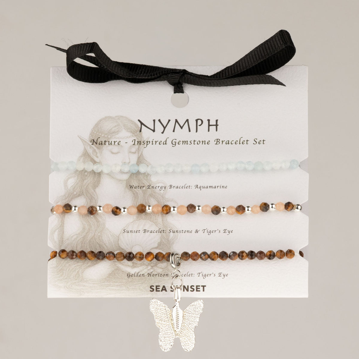 Coffret 3 Bracelets en Pierres Naturelles – Coucher de Soleil sur la Mer