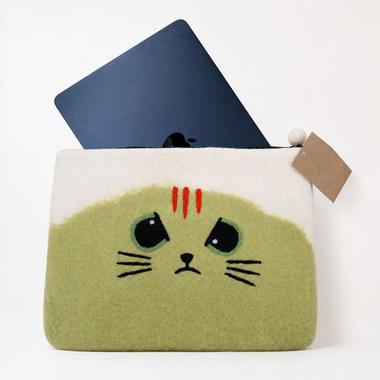 Housse d'Ordinateur en Feutre 14" – Chat Grognon