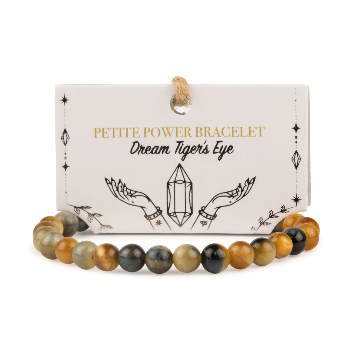 Bracelet Œil de Tigre Perles 6 mm – Élastique, 17 cm