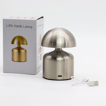 Lampe Champignon Tactile Argentée – Veilleuse Rechargeable USB-C