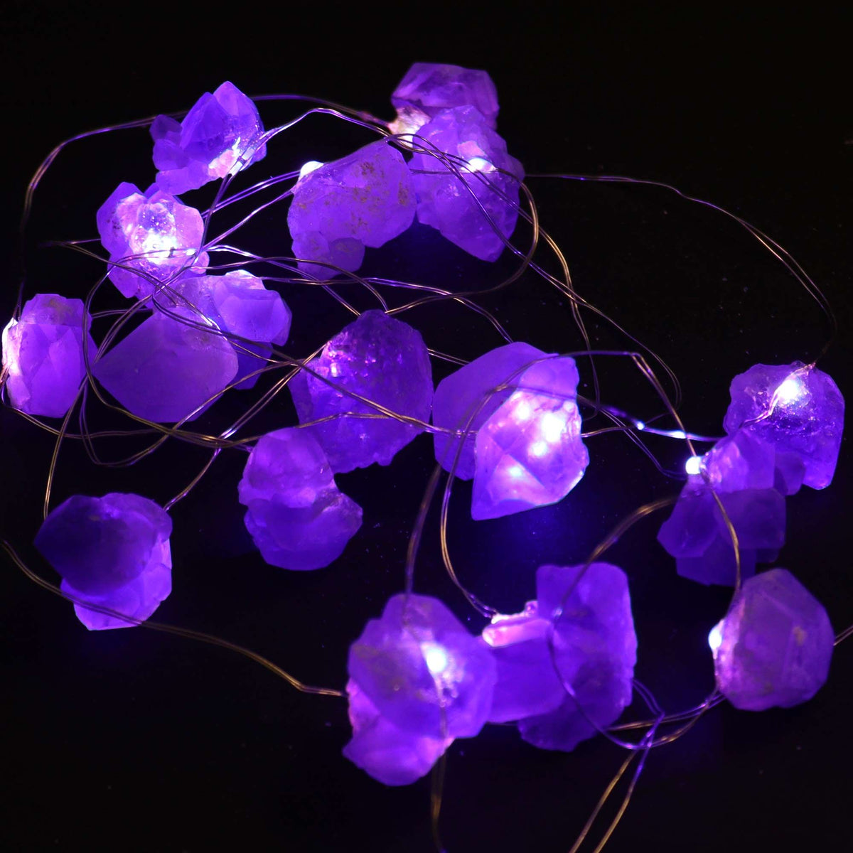 Guirlande Lumineuse en Améthyste – Pierres Naturelles, 2,27 m USB