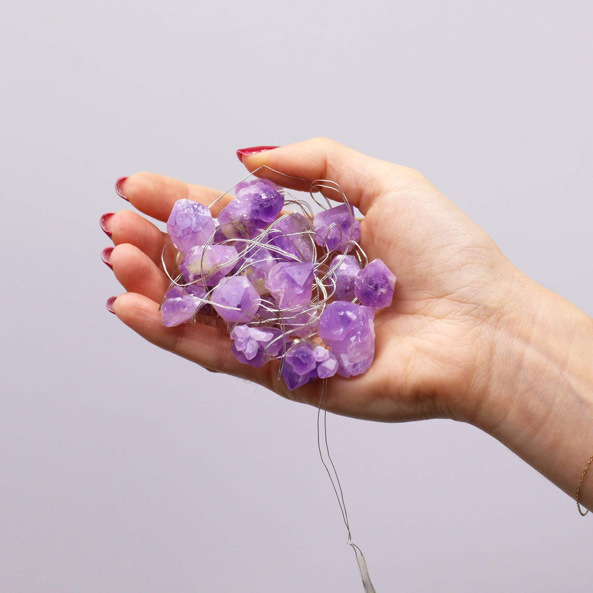 Guirlande Lumineuse en Améthyste – Pierres Naturelles, 2,27 m USB