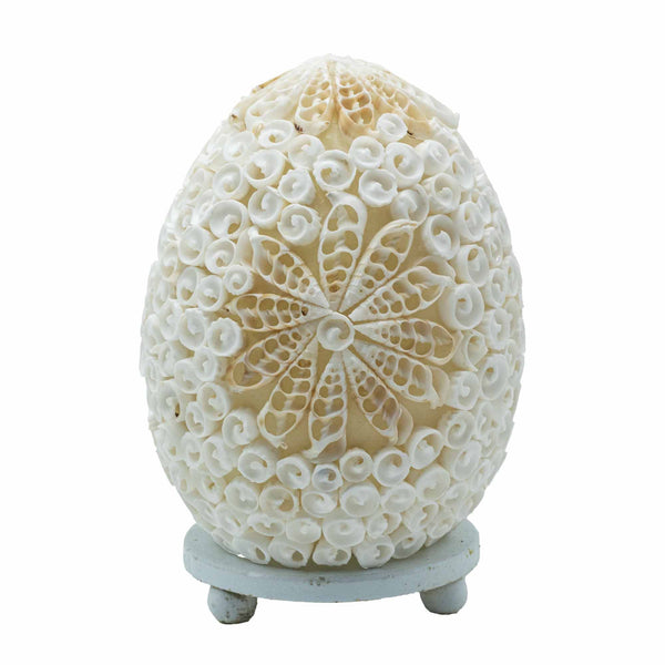 Lampe à Poser en Coquillages Découpés – Ovale Bohème 15 cm