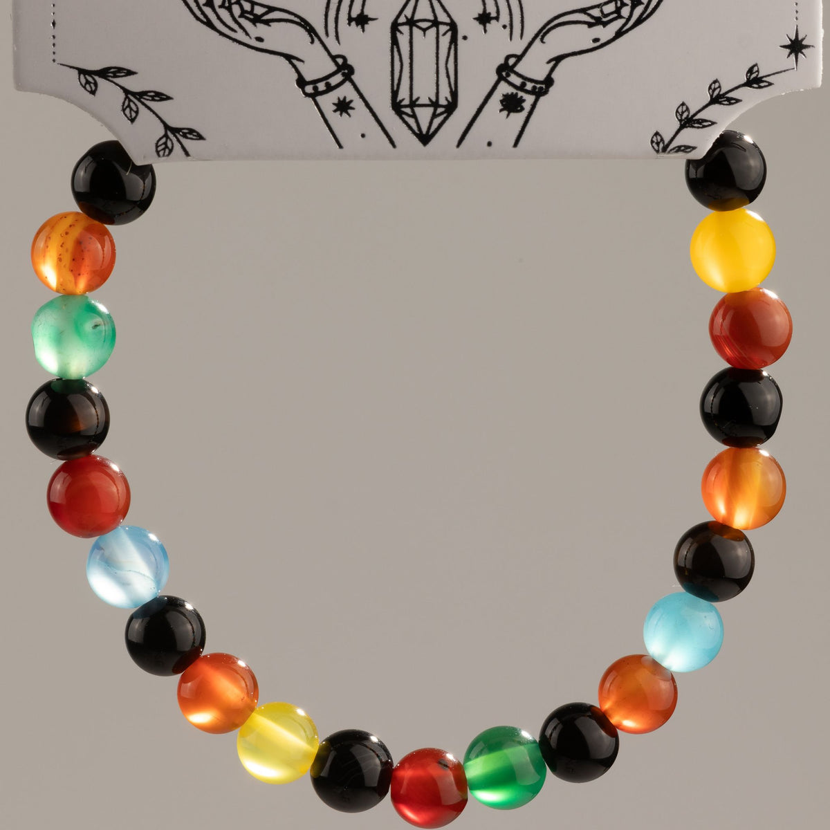 Bracelet Jade Arc-en-Ciel Perles 6 mm – Élastique, 17 cm