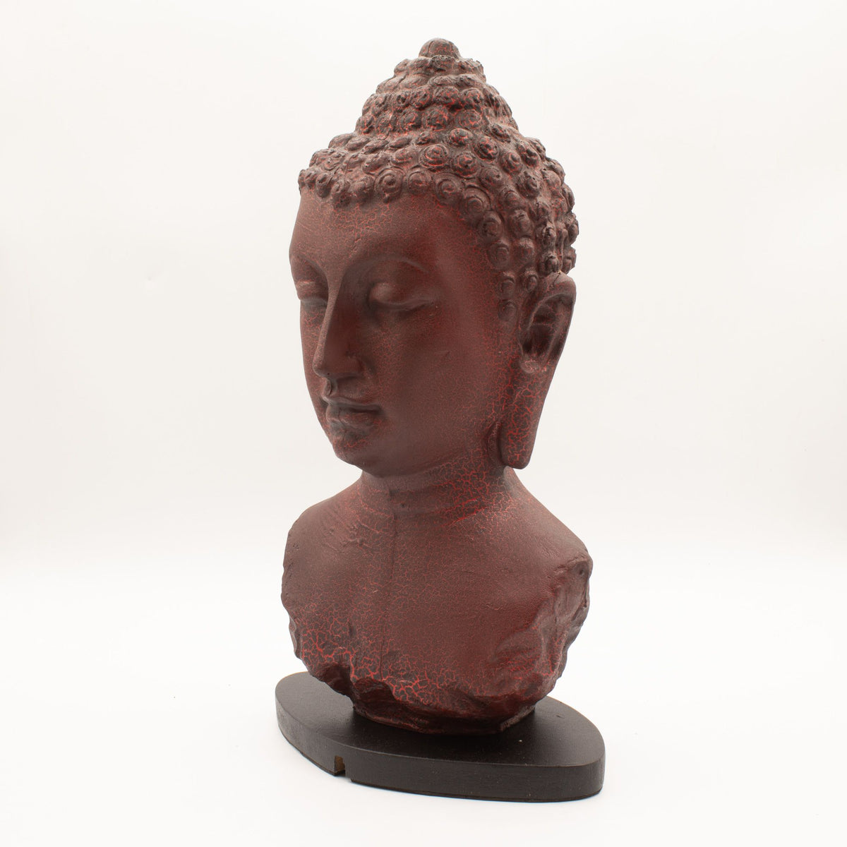 Lampe Buste de Bouddha – Abat-jour Craquelé Lave, 32 cm