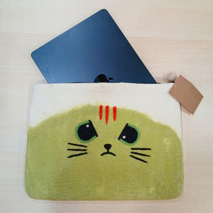 Housse d'Ordinateur en Feutre 14" – Chat Grognon