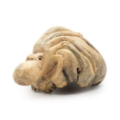 Sculpture de pieuvre en bois parasite balinais, tentacules enroulés