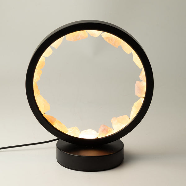 Lampe Halo en Quartz Rose – Cercle Lumineux USB