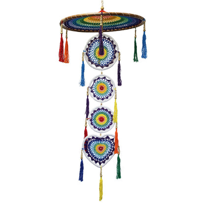 Attrape-rêves géant 140 cm en fils de coton aux couleurs vives
