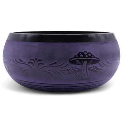 Détail du bol violet vu de dessus