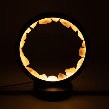 Lampe Halo en Quartz Rose – Cercle Lumineux USB