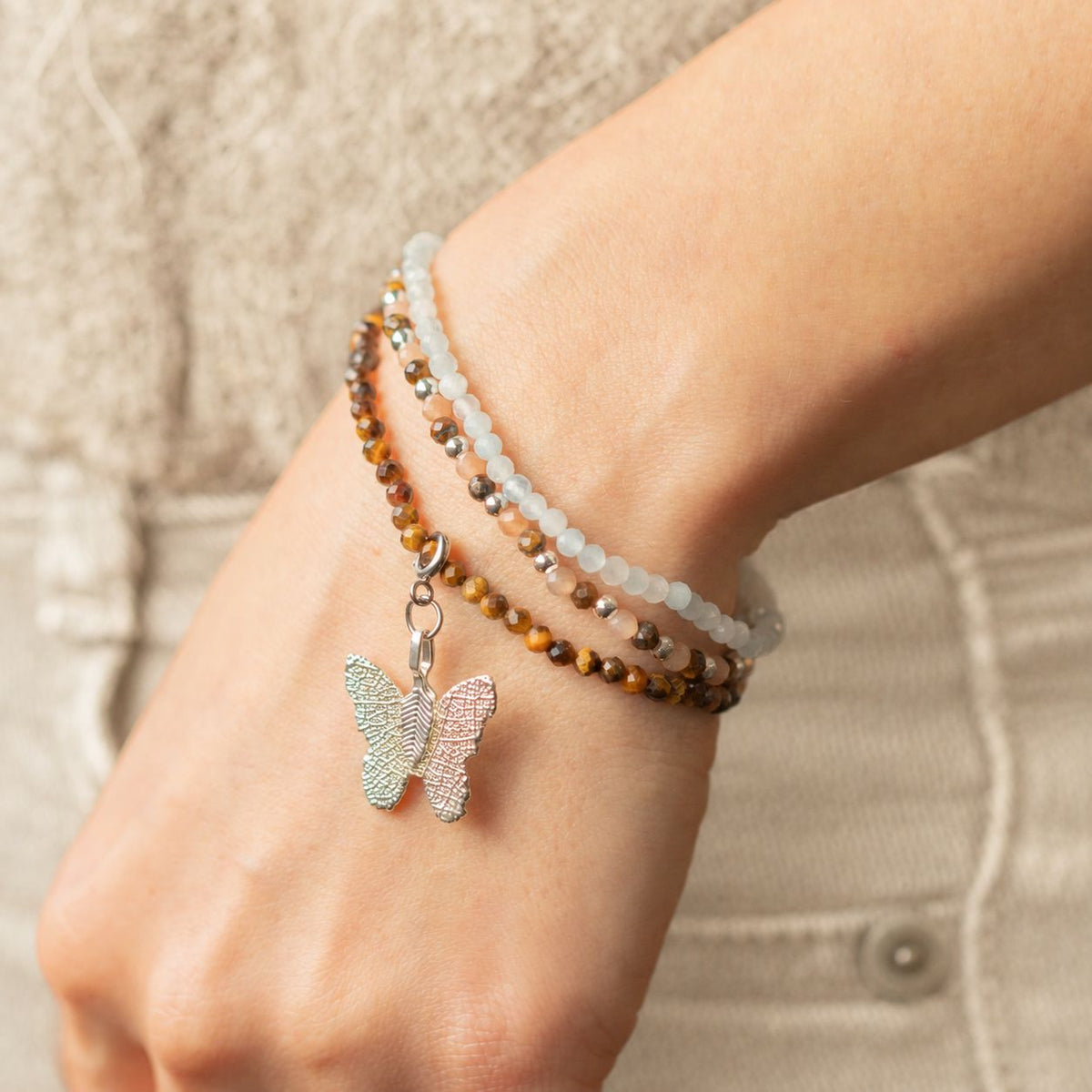 Coffret 3 Bracelets en Pierres Naturelles – Coucher de Soleil sur la Mer