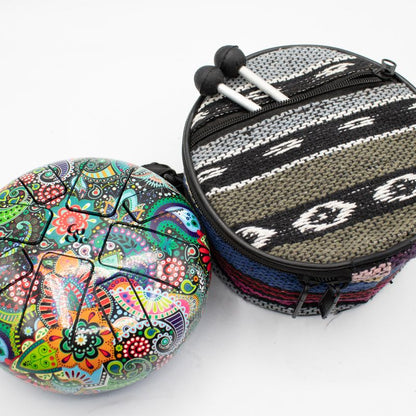 Tongue drum en acier 14 cm mandala de feuillages