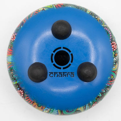Détail du mandala de feuillages sur le tongue drum 14 cm
