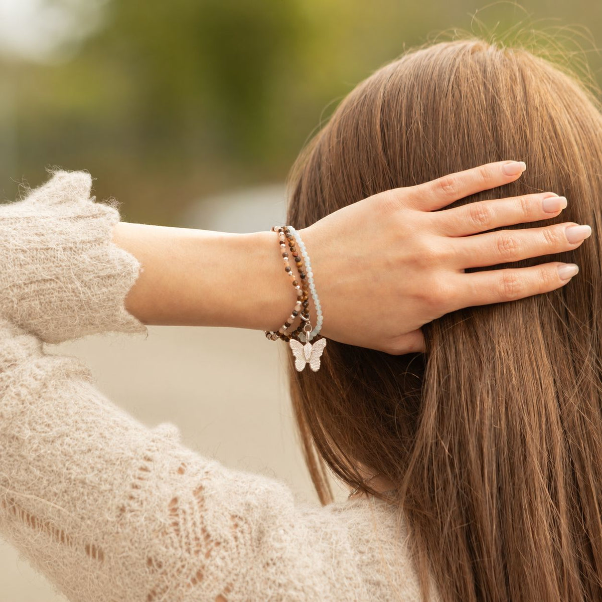 Coffret 3 Bracelets en Pierres Naturelles – Coucher de Soleil sur la Mer