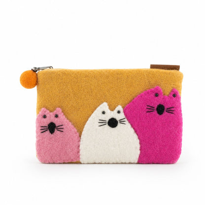 Lot de 3 Trousses en Feutre – Trois Gros Chats