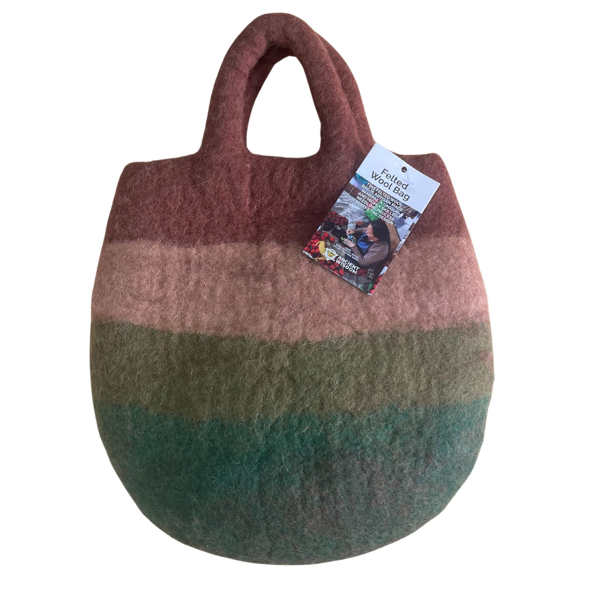 Sac en Feutre Jardin de Champignons – Feutré à l'Eau, 35 × 27 cm