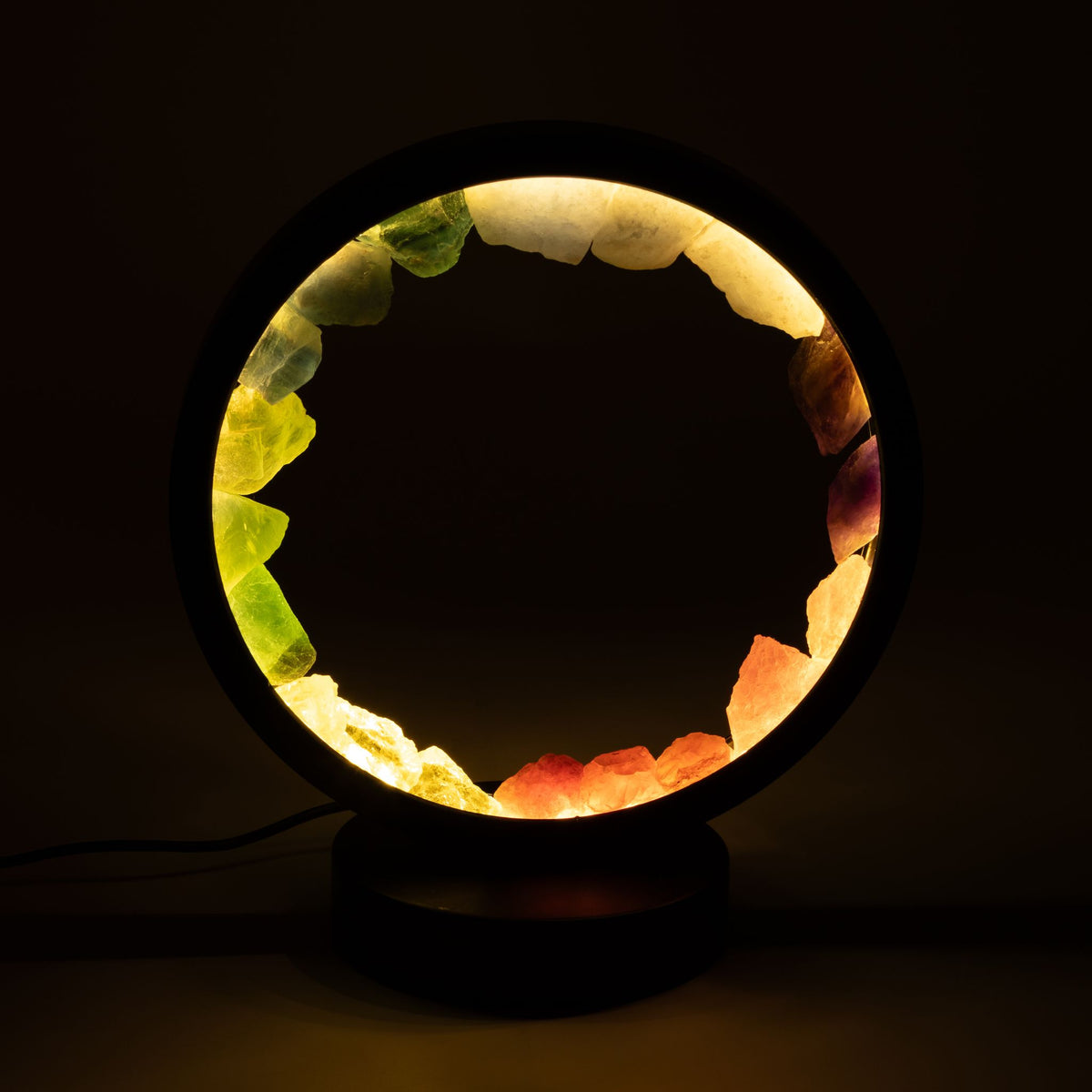 Lampe Halo 7 Chakras – Sept Pierres Naturelles