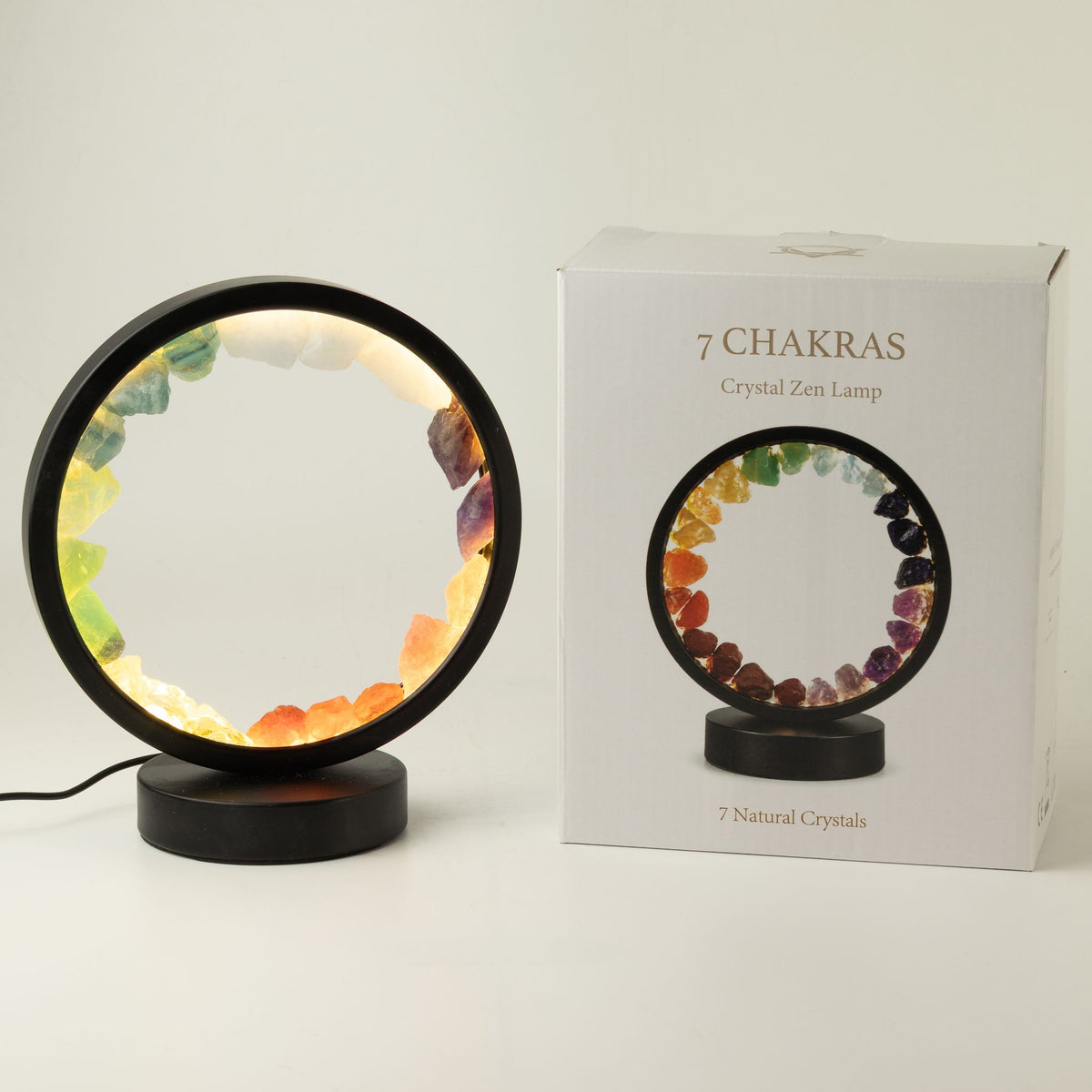 Lampe Halo 7 Chakras – Sept Pierres Naturelles