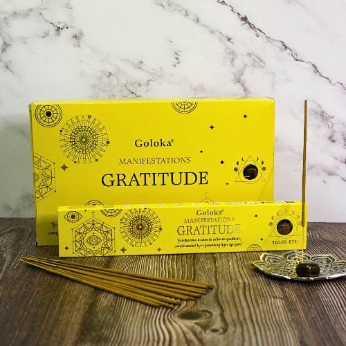 Encens Gemme Goloka Manifestations – Gratitude avec Œil de Tigre