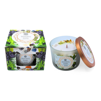 Bougie Énergétique Arbre Vert – Équilibre Spirituel & Jasmin (256 g)