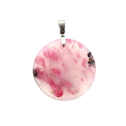 Pendentifs Quartz Rhodonite Rond