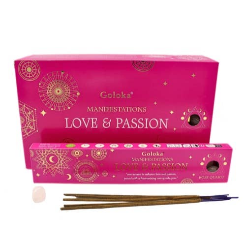 Encens Goloka Manifestations – Amour & Passion avec Quartz Rose