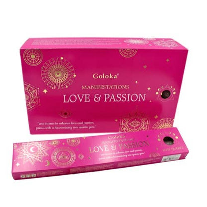 Encens Goloka Manifestations – Amour & Passion avec Quartz Rose